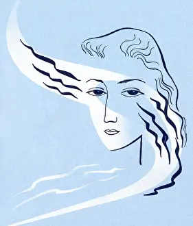 Abstract Blue Woman