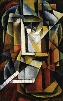 Cubism Prints: Abstract Cubist Composition. Artist: Klyun, Ivan Vassilyevich (1873-1942)