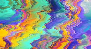 Abstract Distorted Glitch Texture Colorful Background. Geometric Futuristic
