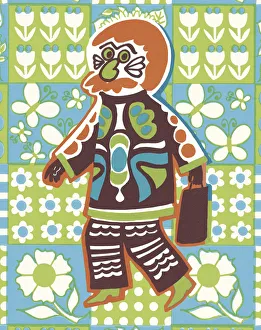 Back Gallery: Abstract Person with Floral Background