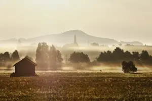 Morning Fog Prints: Abtsdorf in the early morning, municipality of Saaldorf-Surheim