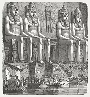 Images Dated 15th July 2014: Abu Simbel, at the original location, wood engraving, published 1880