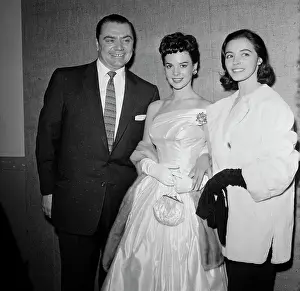 Prints of American actor Ernest Borgnine, American actress Natalie Wood and Italian actress Marisa Pavan attend the Academy Awards nominations, held at the RKO Pantages Theatre in Los Angeles, California Grace, Glamour & Timeless Elegance: Academy Awards Nominations, 1956
