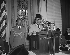 Sukarno Prints: Achmed Sukarno Delivering a Speech