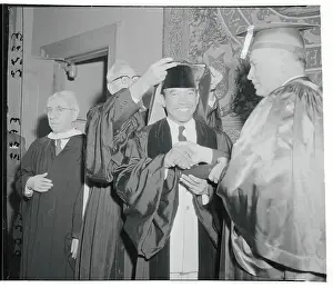 Sukarno Prints: Achmed Sukarno Receiving an Honorary Hood