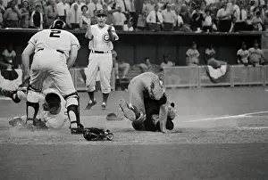 Action in Baseball All Star Game