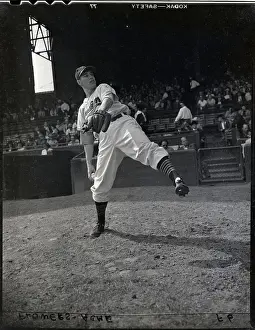 Pitching Prints: Action Shot Of Bob Feller Pitching