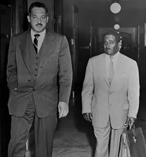 Birmingham Prints: Activist Thurgood Marshall and Arthur Shore Walking Inside Courthouse