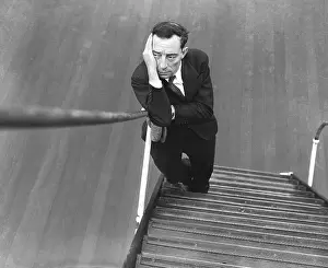 Stairway Prints: Actor Buster Keaton at Bottom of Steps