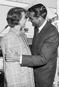 Actor Cary Grant Greets Actress Betsy Drake