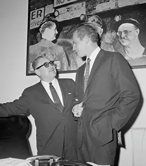Actor Charlton Heston Conversing with Representative John H. Dent
