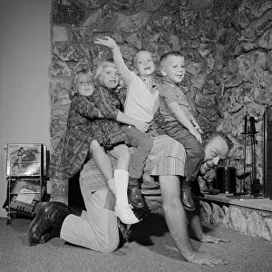 Actor Dan Blocker with His Children