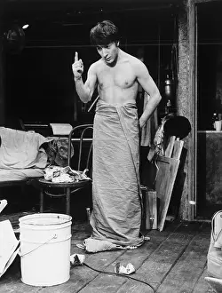 Partially Nude Prints: Actor Dustin Hoffman Wrapped in Sheet