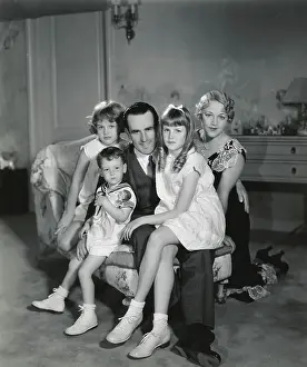 Parenthood Prints: Actor Harold Lloyd Posing with His Family