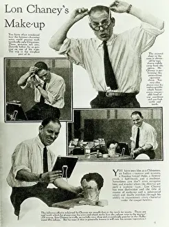 Actor Lon Chaney Applying Makeup