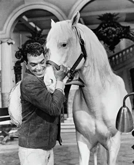 Cantinflas Prints: Actor Mario Moreno Reyes with Horse in Pepe