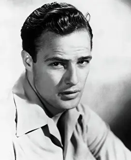 Prints of (Original Caption). Publicity portrait of actor Marlon Brando, looking soulful. Undated publicity handout, circa 1948 The Iconic Moments Captured: Actor Marlon Brando