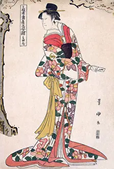 Woodblock Prints: The Actor Onoe Matsusuke in the Role of Lady Iwafuji