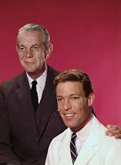 Drama Prints: Actor Richard Chamberlain Posing with Raymond Massey