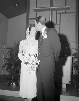 Scottsdale Prints: Actor Robert Wagner Kissing His New Wife Natalie Wood