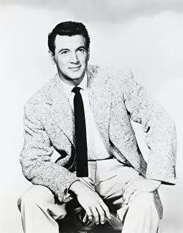 Actor Rock Hudson Sitting