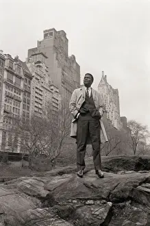 Actor Sidney Poitier in Central Park