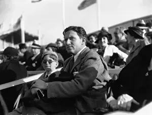 Fatherhood Prints: Actor Spencer Tracy and Young Son at Polo Game