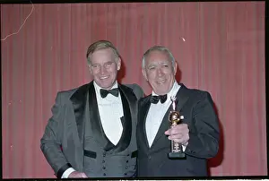 Actors Anthony Quinn and Charlton Heston at Golden Globe Awards