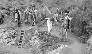 Actors Depicting Christ's Crucifixion
