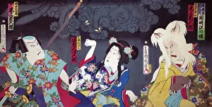 Theatre Prints: Actors ina Kabuki Play