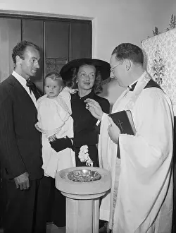 San Clemente Prints: Actress Bette Davis at Her Daughter's Christening