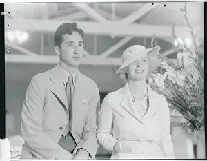 Westwood Prints: Actress Bette Davis With Harmon Nelson at Sporting Event