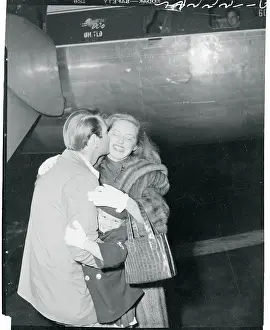 Hyman Prints: Actress Bette Davis Hugging Husband and Daughter
