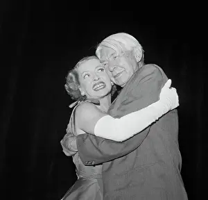 Actress Bette Davis Hugging Writer Carl Sandburg