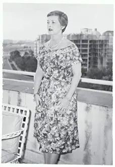 Actress Bette Davis Taking a Break on Terrace