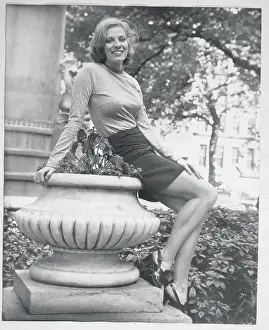 Theater Prints: Actress Betty Buckley Posing on Plant Urn