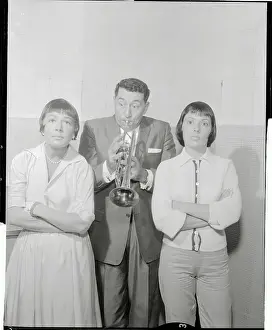 Actress Betty Hutton Standing with Louis Prima and Keely Smith