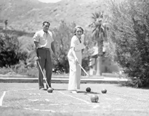 Newlyweds Prints: Actress Billie Dove and Husband Robert Kenaston Playing Game