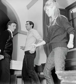 Actress Brigitte Bardot Dancing on Set of Movie in Production