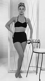 Halter Top Prints: Actress Claire Kelly Wearing Black Bikini