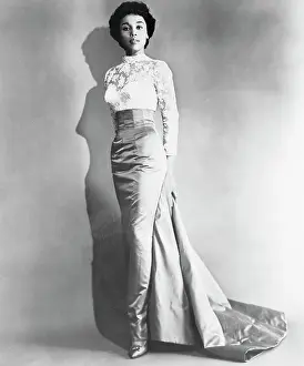 Actress Diahann Carroll Posing in Evening Dress