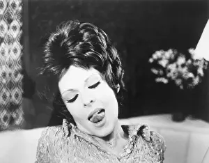Licking Prints: Actress Dolly Sharp Licking Lips