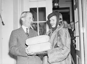 Receiving Prints: Actress Frances Farmer and White House Secretary