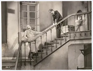 Prints of Actress Greta Garbo and Robert Montgomery in Inspiration Timeless Elegance: The Iconic Greta Garbo Collection: Actress Greta Garbo and Costar on Staircase in Inspiration