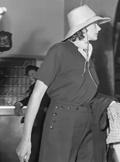 Actress Greta Garbo Strolling Along Wearing Hat