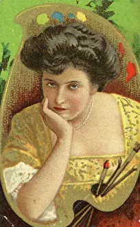 Actress Ida Brooks Hunt, Fatima Cigarettes, collectible tobacco card, 1909-10