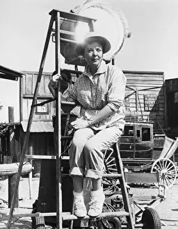 Television Director Prints: Actress Ida Lupino Directing a Television Show
