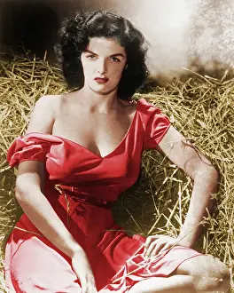 Actress Jane Russell in The Outlaw