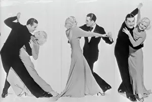 Prints of (Original Caption). Hollywood, California: Jean Harlow Tango: Jean Harlow Shows How To dance For Exercise Rare prints capturing the allure of Hollywood's original blonde bombshell.: Actress Jean Harlow Dancing with Tango Creator Gene La Verne