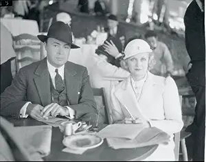 Actress Joan Bennett and Husband Gene Markey at Table